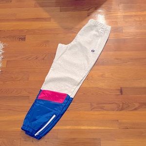 Champion Mixed Media Grey, Blue & Pink Jogger Sweatpants